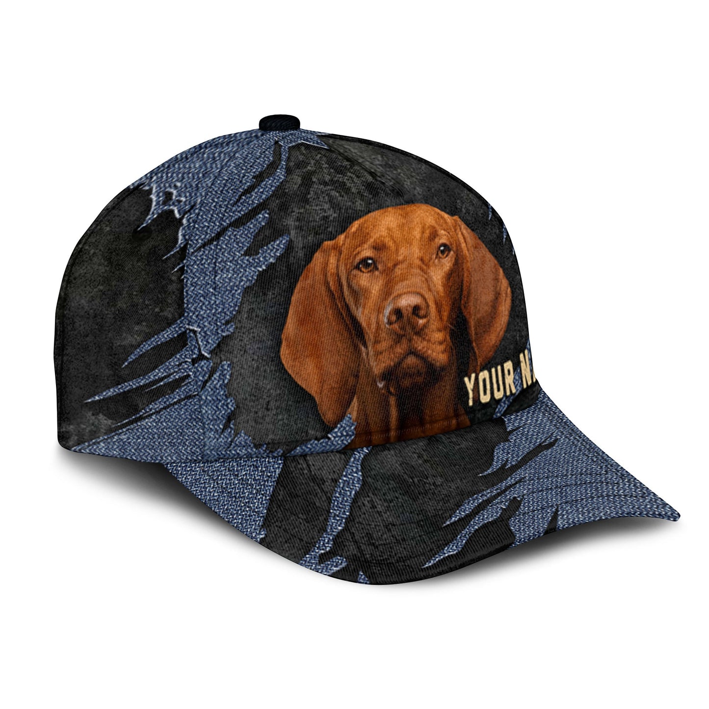 Vizsla - Jean Background Custom Name Cap