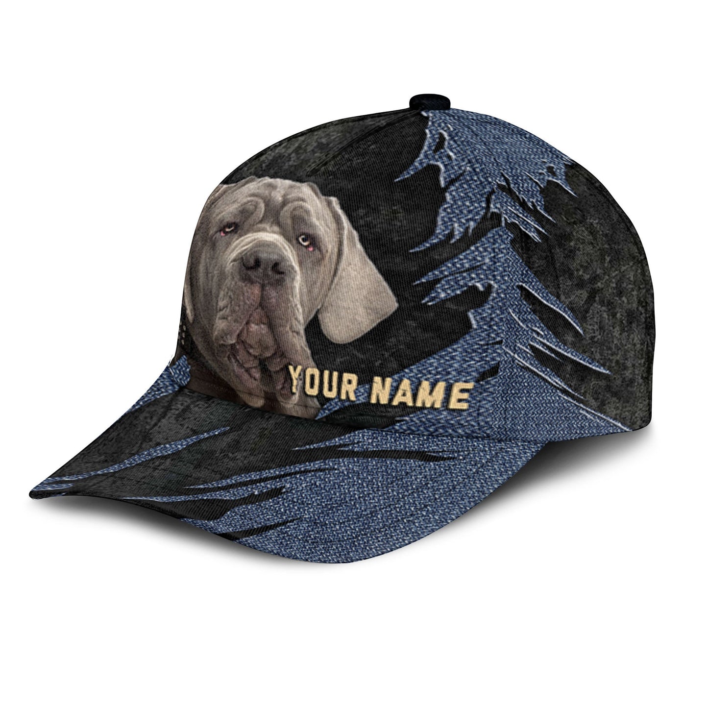 Neapolitan Mastiff - Jean Background Custom Name Cap