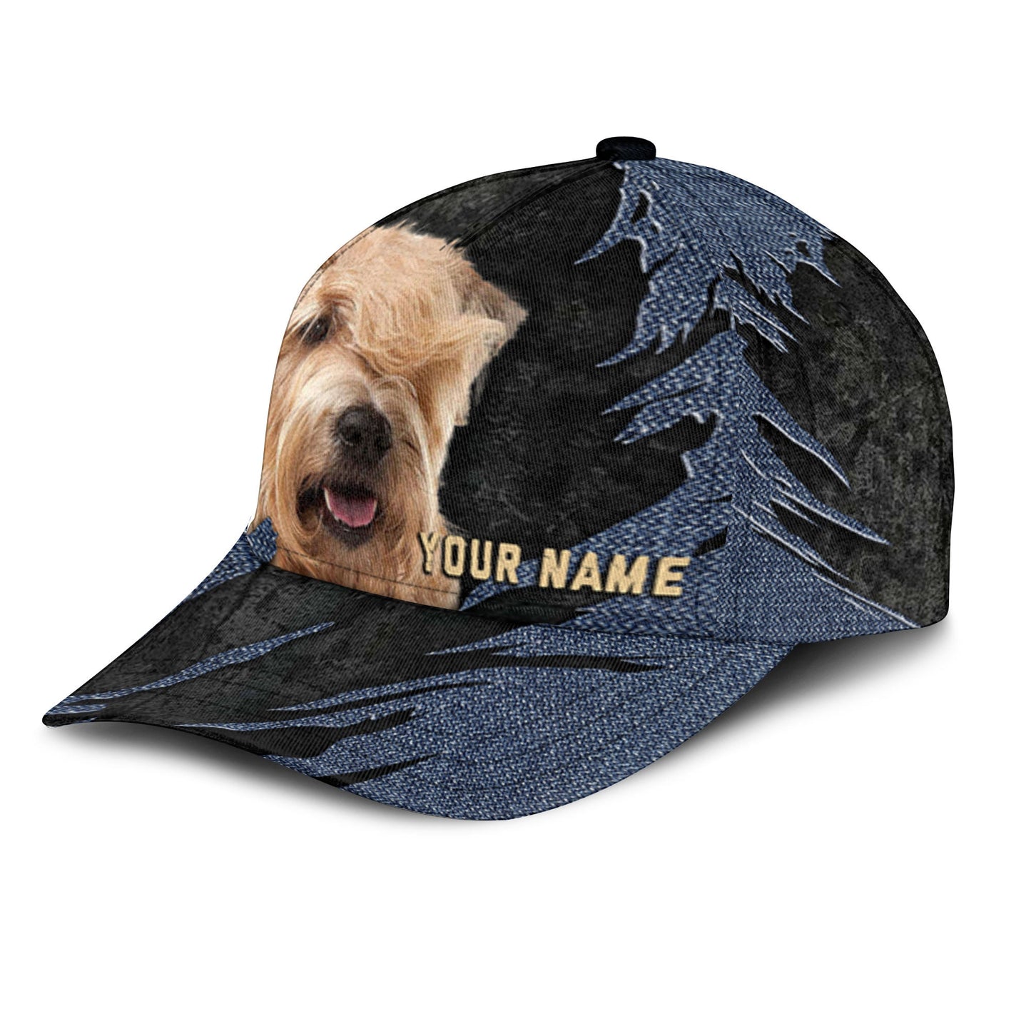 Soft-coated Wheaten Terrier - Jean Background Custom Name Cap