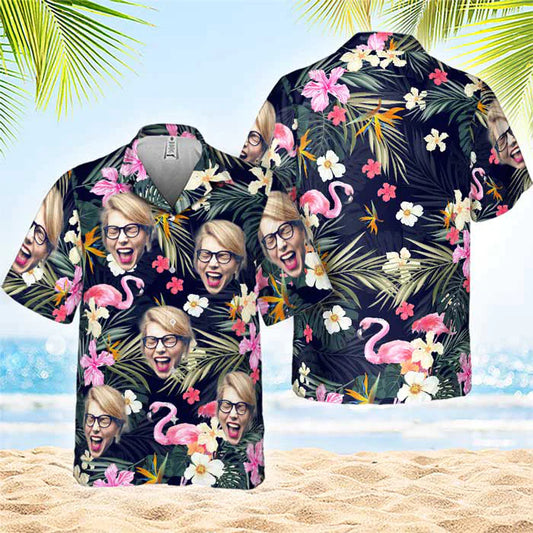 Personalized Custom Face Unisex Hawaiian Shirt - Upload Image