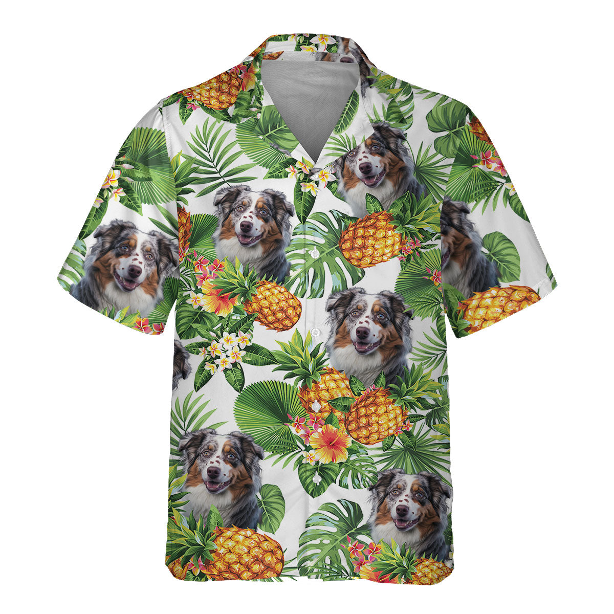 Australian Shepherd AI - Tropical Pattern Hawaiian Shirt