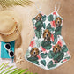 Beagle Tropical Pattern Sleeveless Romper