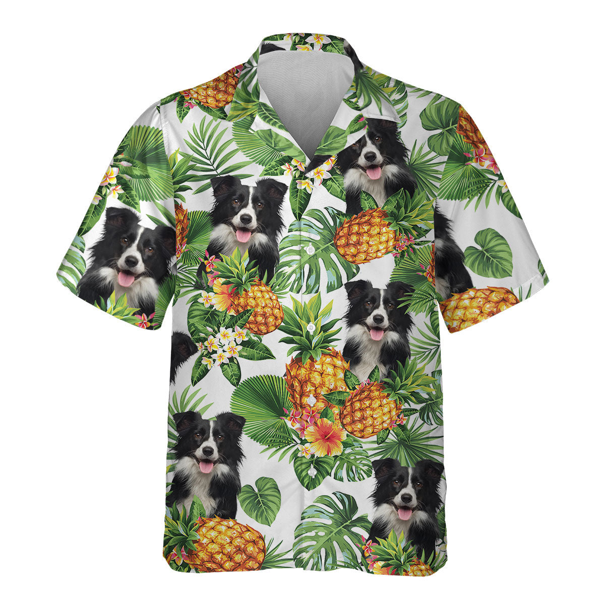 Border Collie - Tropical Pattern Hawaiian Shirt