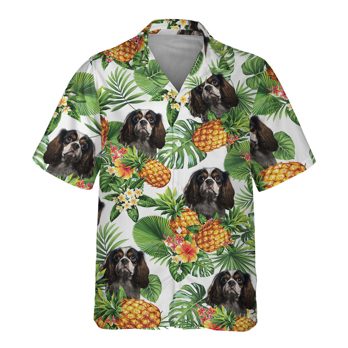 Cavalier King Charles Spaniel 2 AI - Tropical Pattern Hawaiian Shirt