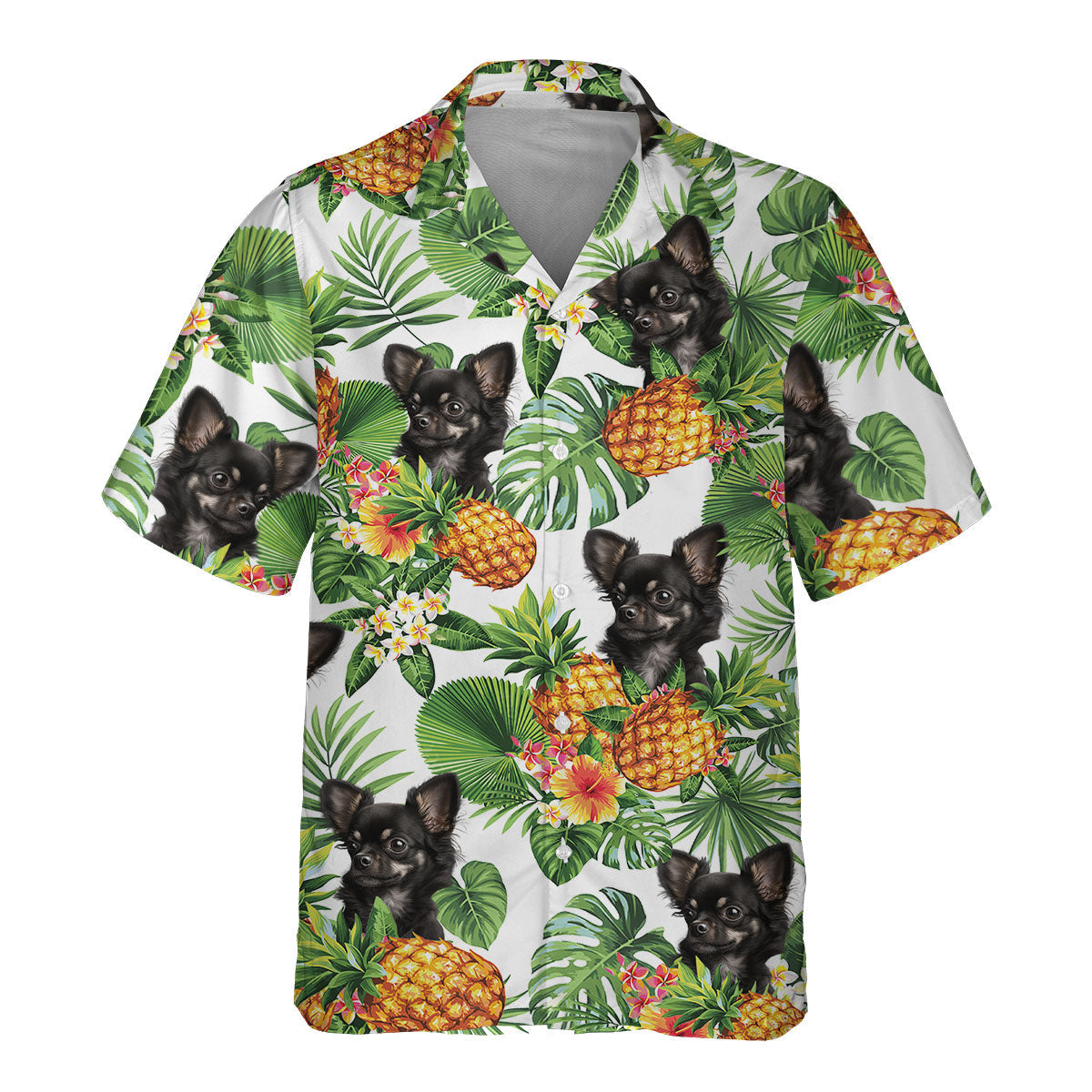 Chihuahua 3 AI - Tropical Pattern Hawaiian Shirt