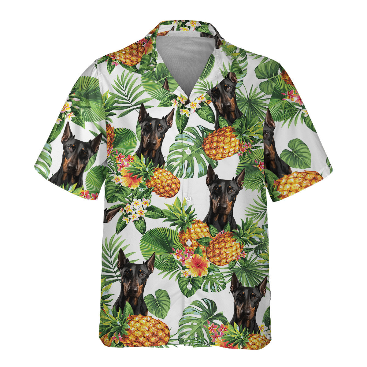 Doberman Pinscher AI - Tropical Pattern Hawaiian Shirt