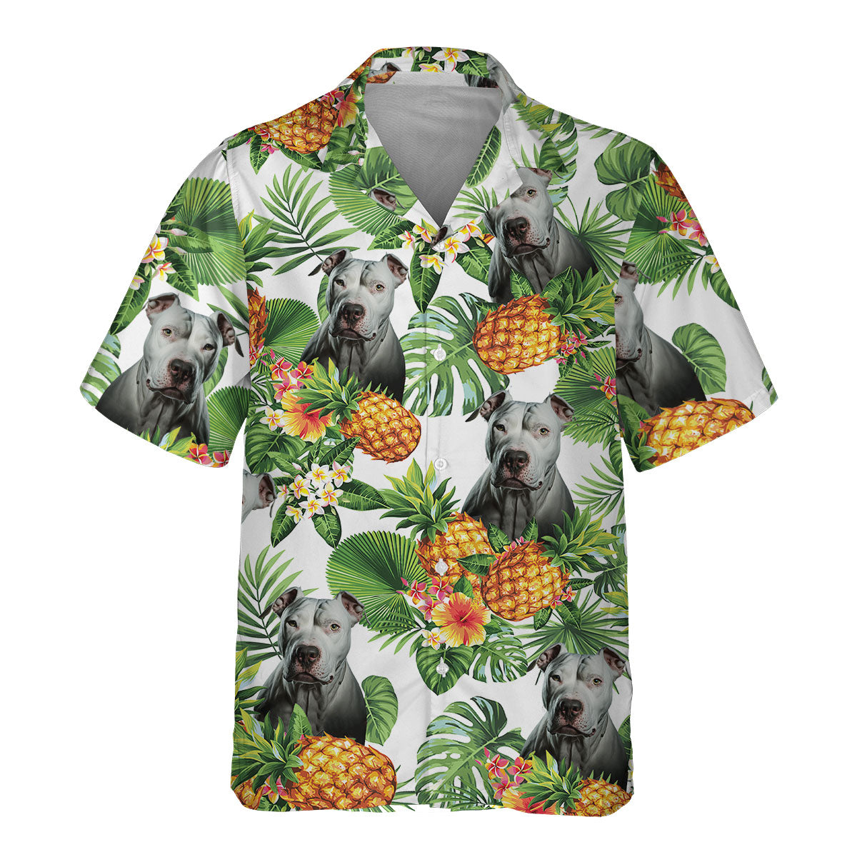 Dogo Argentino AI - Tropical Pattern Hawaiian Shirt