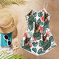 German Shepherd Dog Pattern Sleeveless Romper