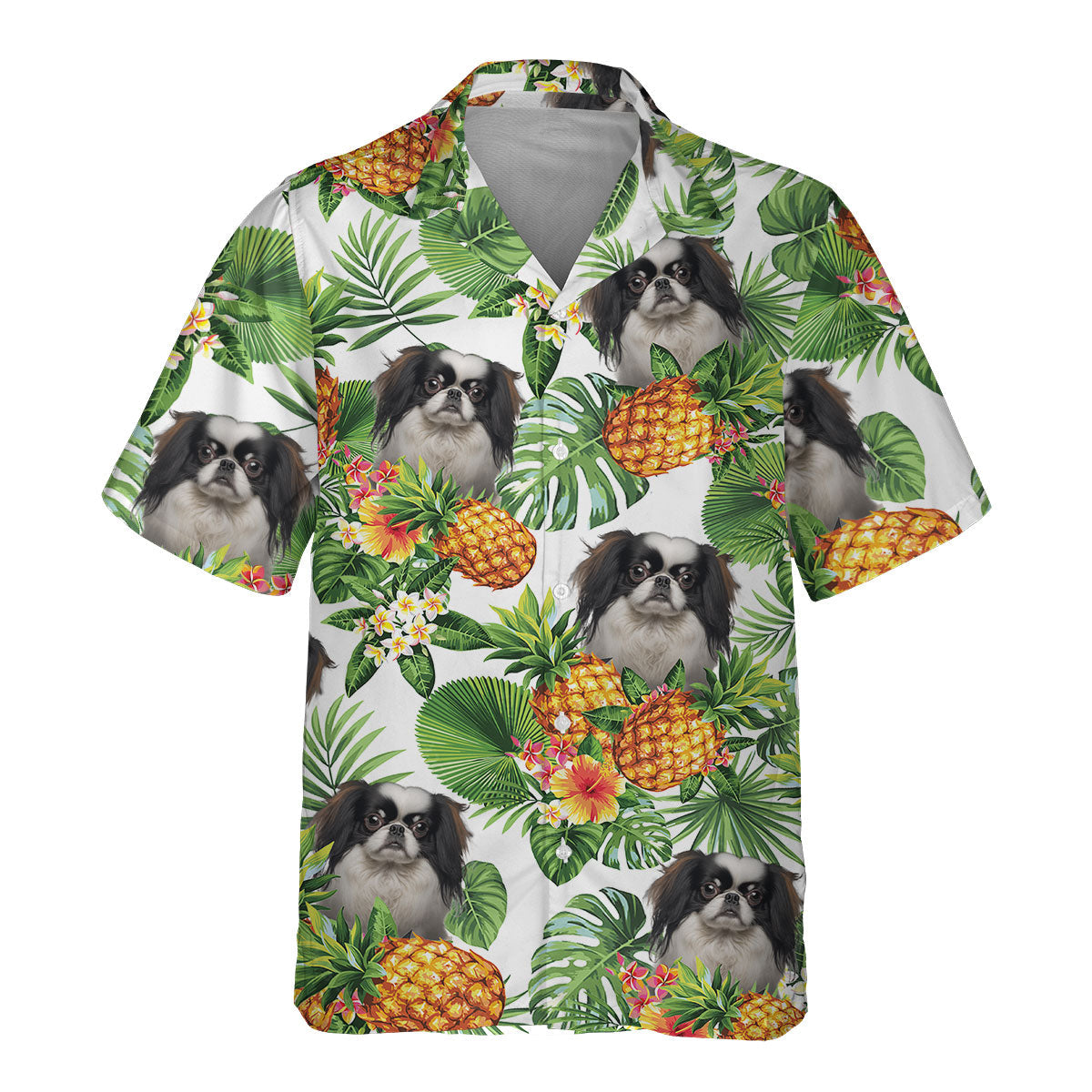 Japanese Chin AI - Tropical Pattern Hawaiian Shirt