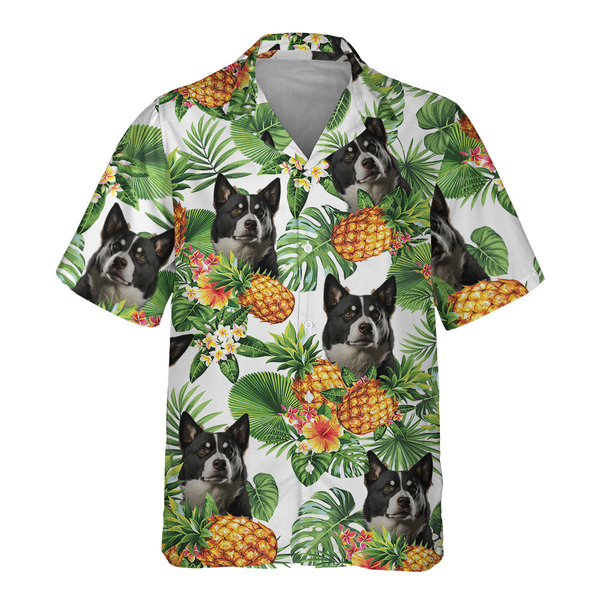 Karelian Bear Dog AI - Tropical Pattern Hawaiian Shirt