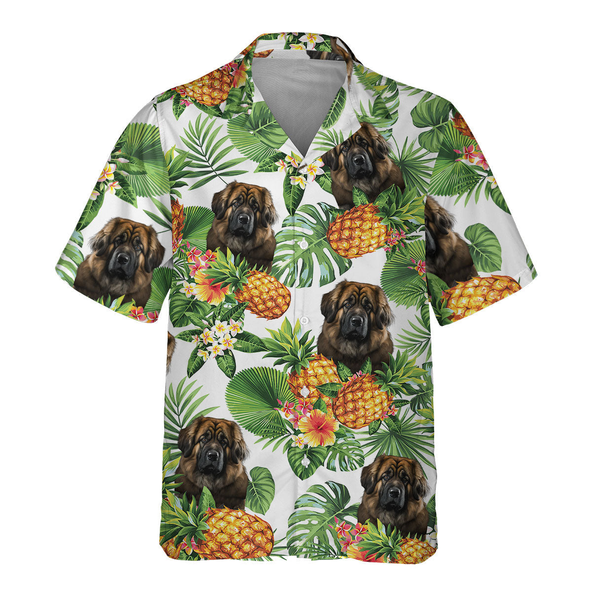 Leonberger AI - Tropical Pattern Hawaiian Shirt
