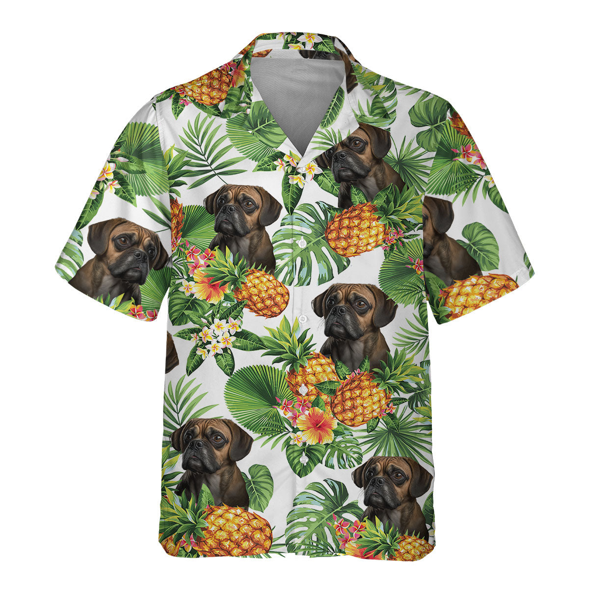 Puggle AI - Tropical Pattern Hawaiian Shirt