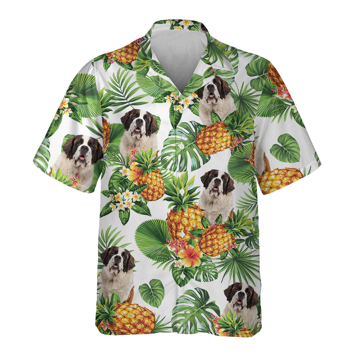 Saint Bernard - Tropical Pattern Hawaiian Shirt