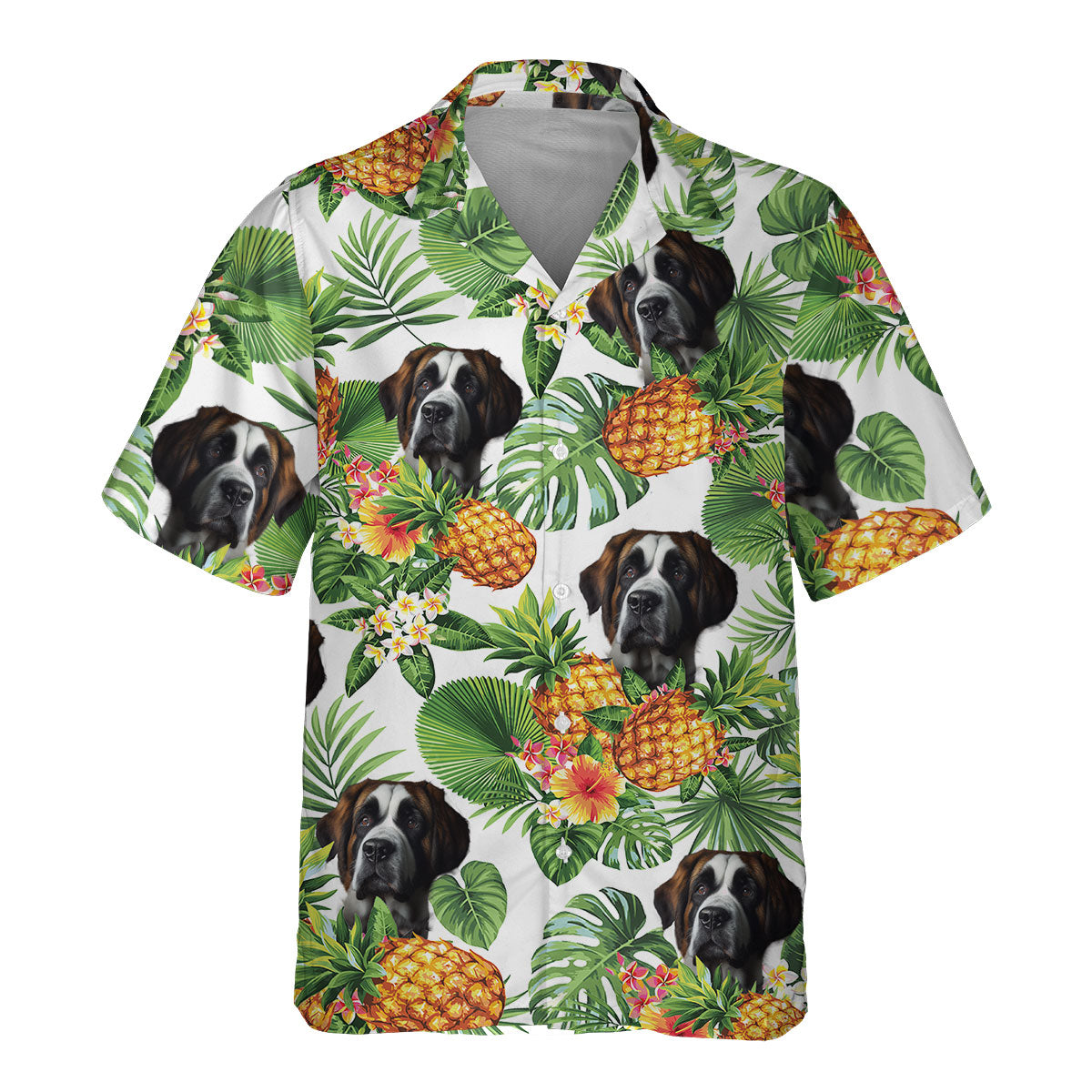 Saint Bernard AI - Tropical Pattern Hawaiian Shirt