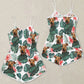 Airedale Terrier Tropical Pattern Sleeveless Romper