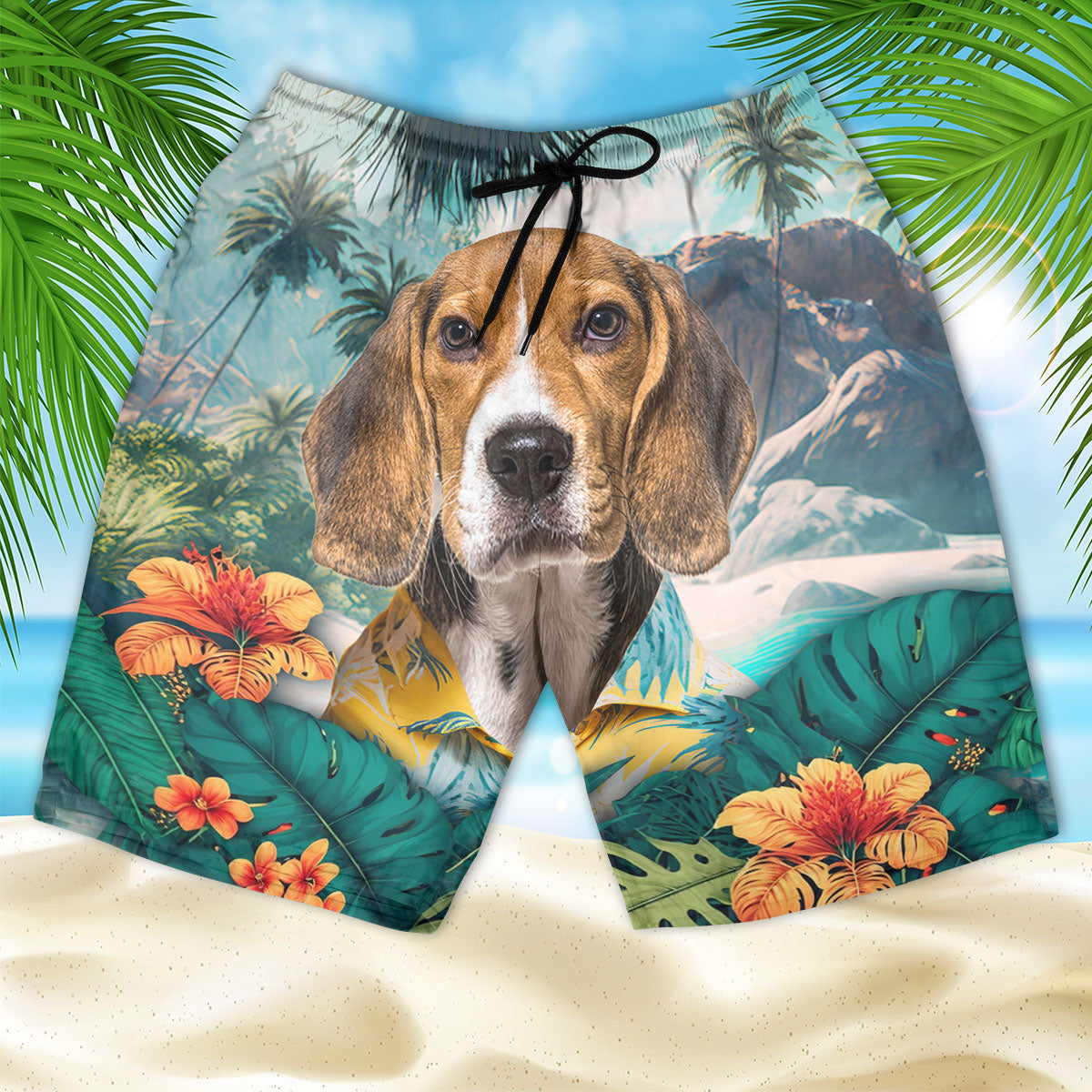 Beagle - 3D Men's Beach Short