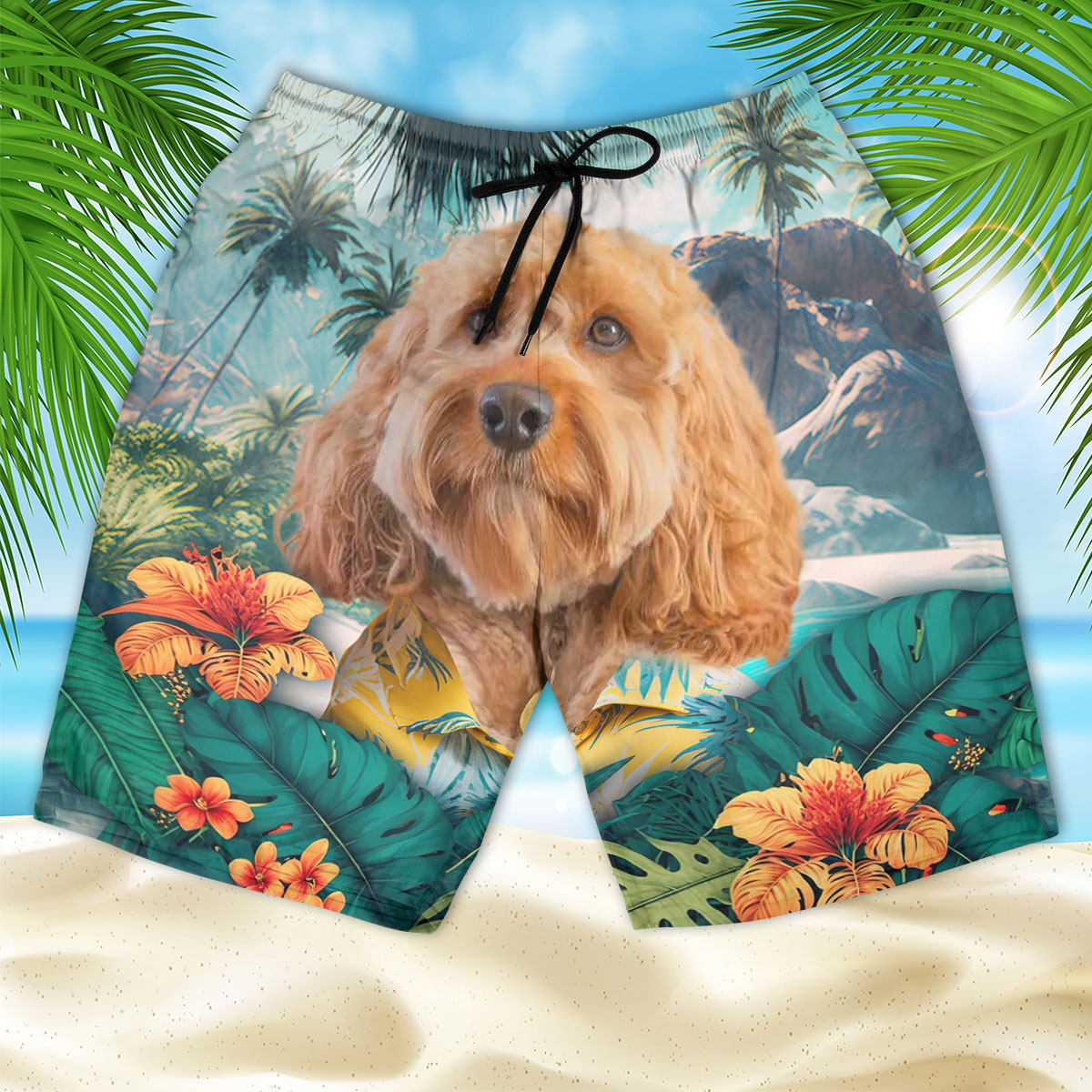 Cavapoo - 3D Men's Beach Short