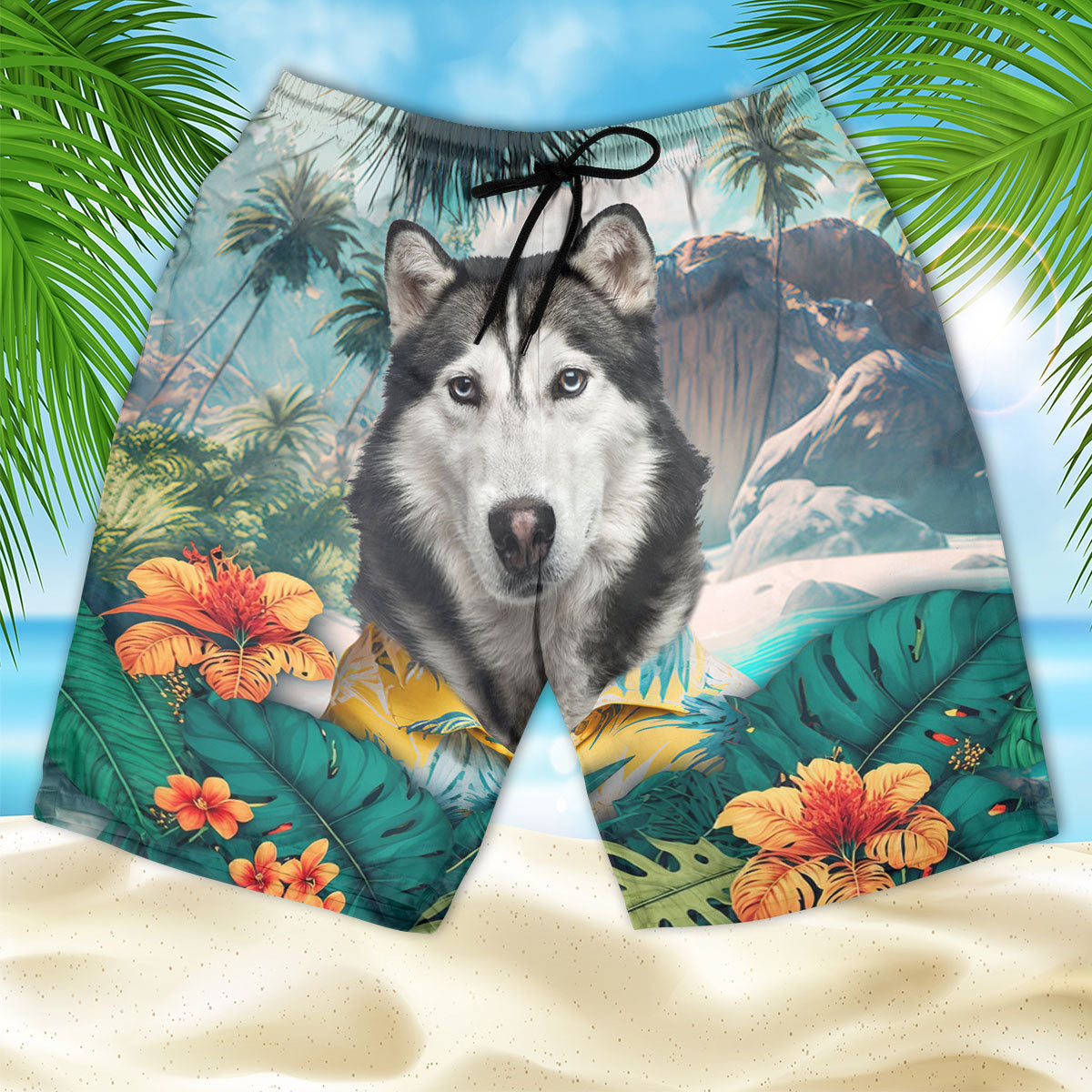 Husky - 3D Men's Beach Short