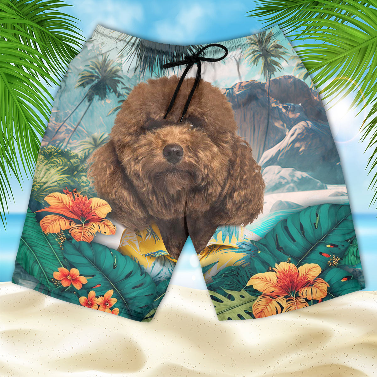 Poodle - 3D Men's Beach Short