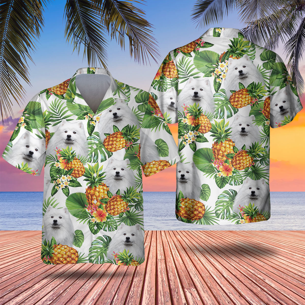 American Eskimo - Tropical Pattern Hawaiian Shirt