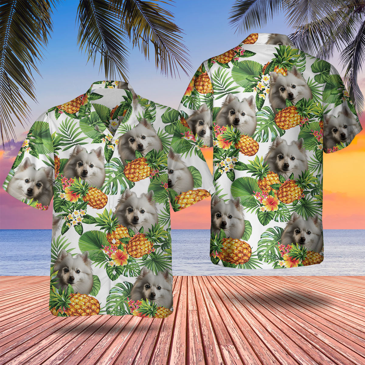 American Eskimo AI - Tropical Pattern Hawaiian Shirt