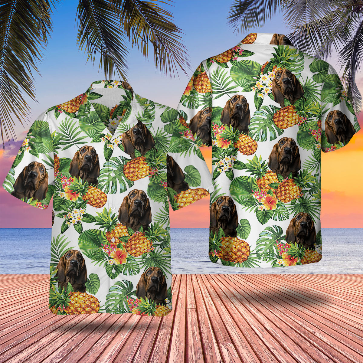 Bloodhound AI - Tropical Pattern Hawaiian Shirt