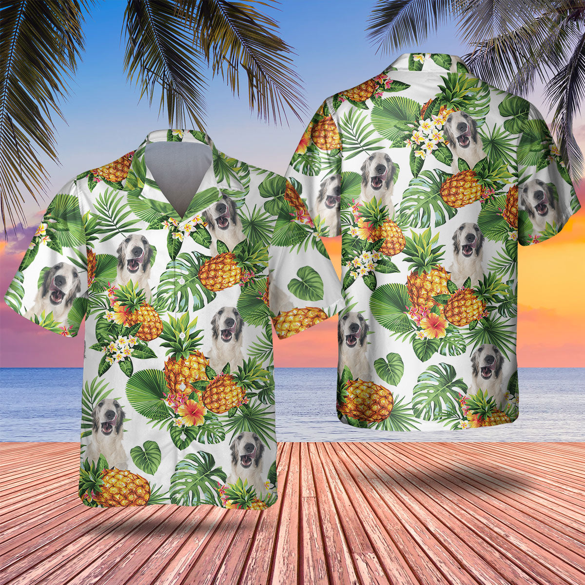 Borzoi - Tropical Pattern Hawaiian Shirt