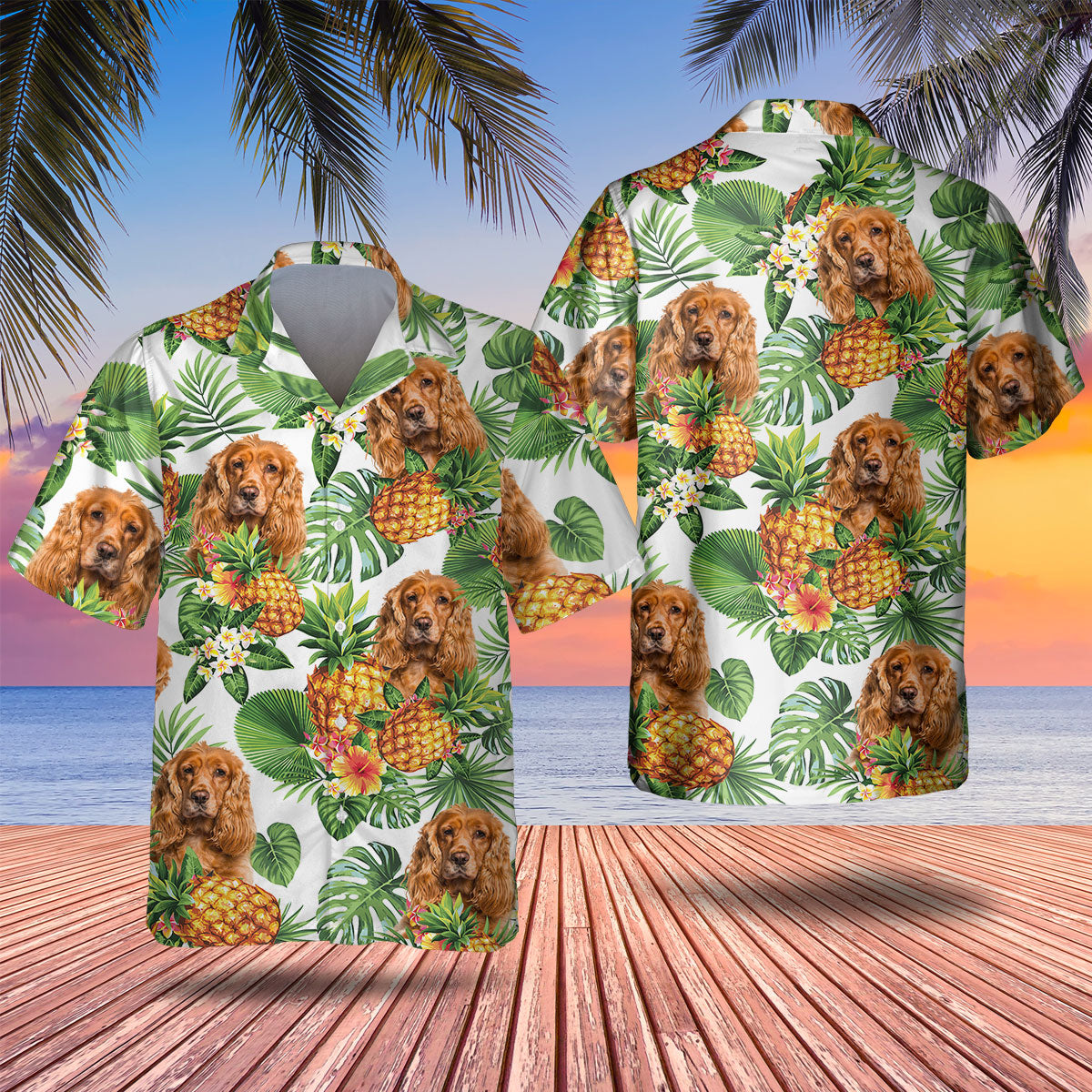 Cocker Spaniel - Tropical Pattern Hawaiian Shirt