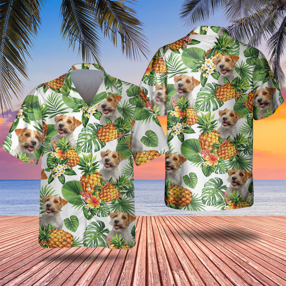 Jack Russell Terrier - Tropical Pattern Hawaiian Shirt