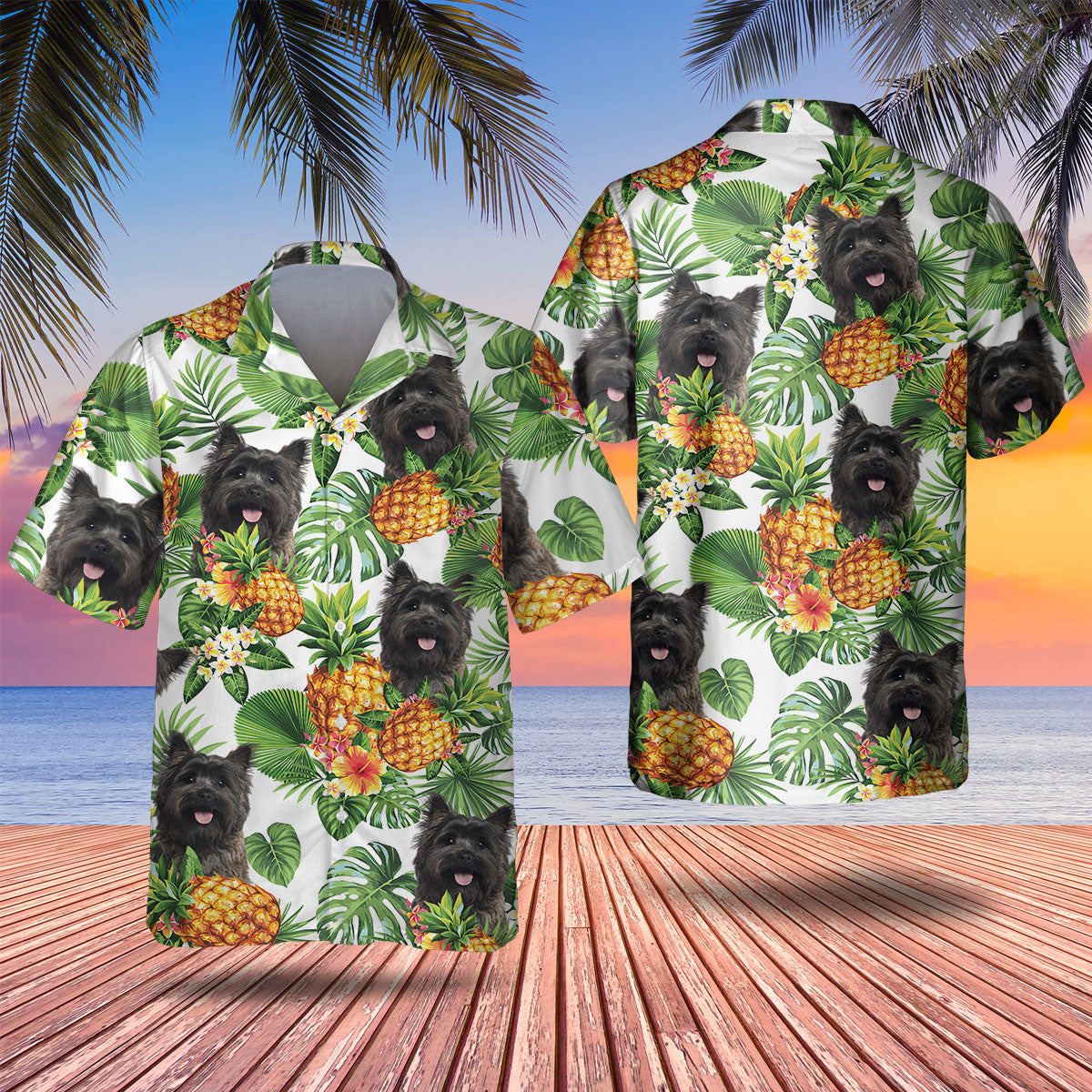 Cairn Terrier - Tropical Pattern Hawaiian Shirt