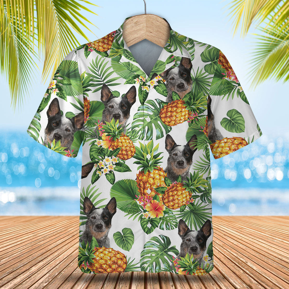 Australian Cattle Dog - Tropical Pattern Hawaiian Shirt