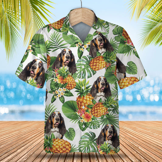 Basset Hound - Tropical Pattern Hawaiian Shirt