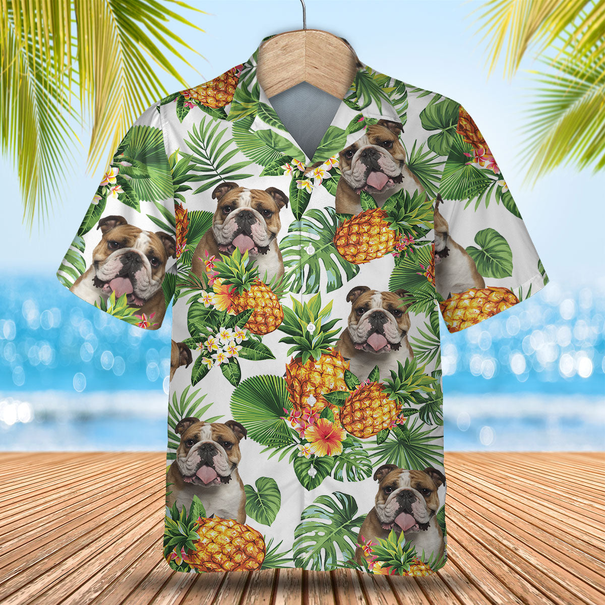 Bulldog - Tropical Pattern Hawaiian Shirt