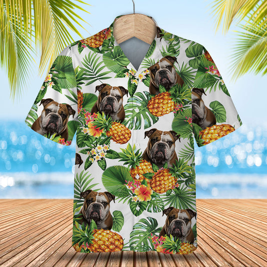 Bulldog AI - Tropical Pattern Hawaiian Shirt