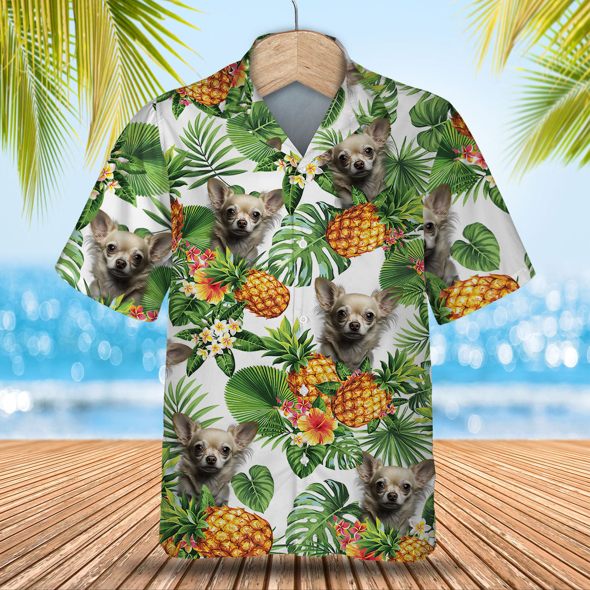 Chihuahua 2 AI - Tropical Pattern Hawaiian Shirt