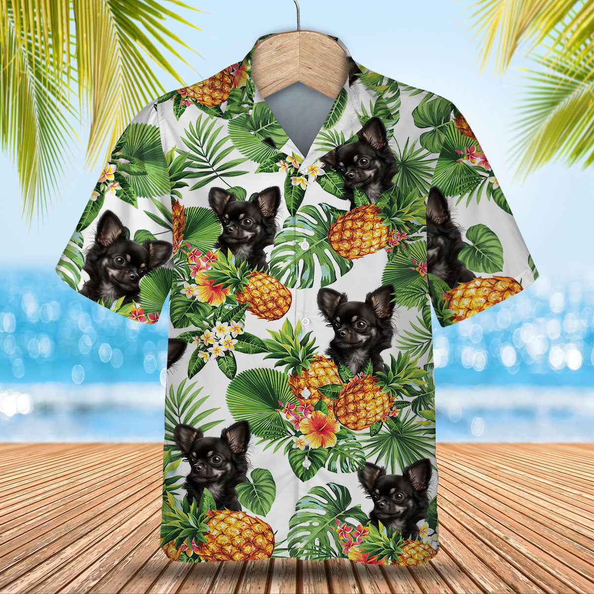 Chihuahua 3 AI - Tropical Pattern Hawaiian Shirt