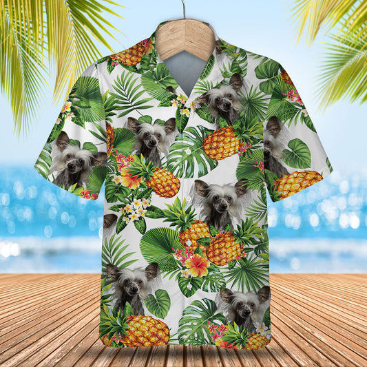 Chinese Crested AI - Tropical Pattern Hawaiian Shirt