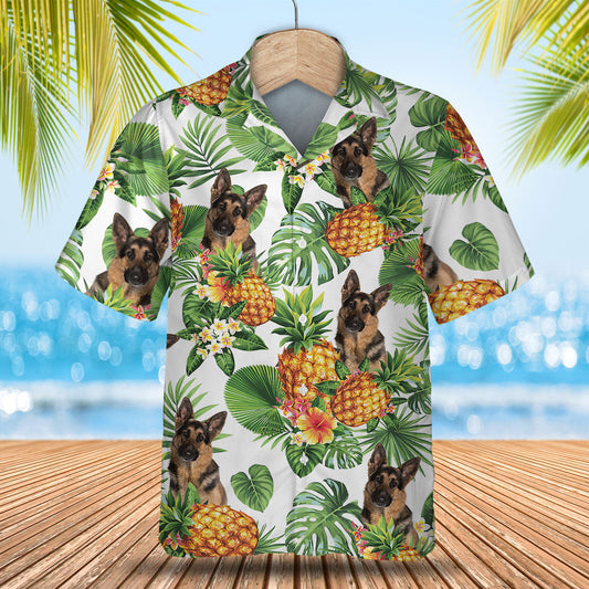 German Shepherd Dog - Tropical Pattern Hawaiian Shirt