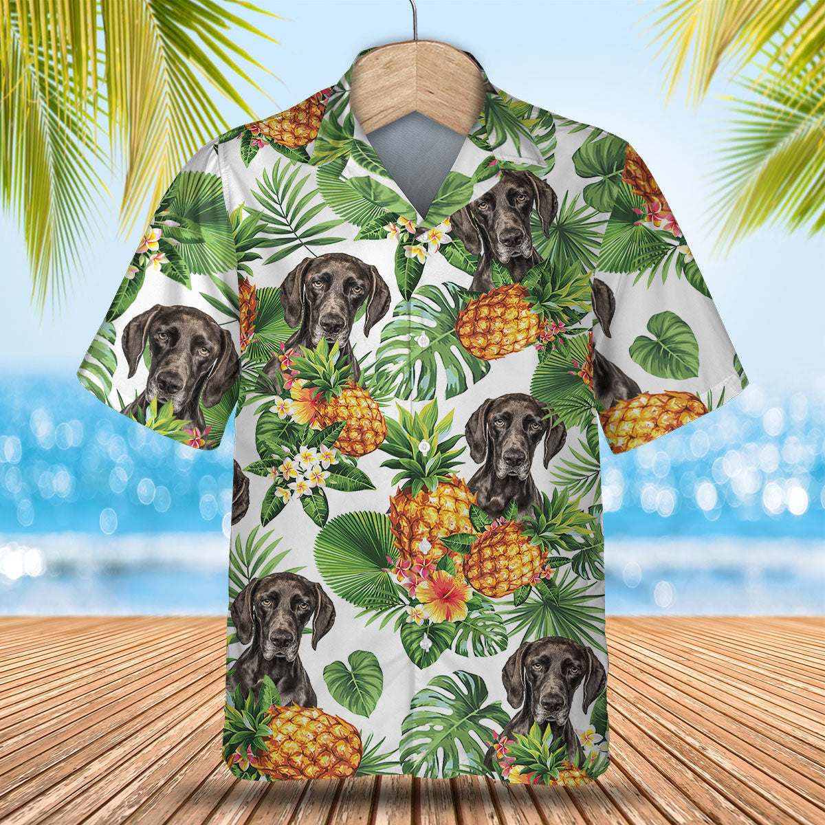 German Shorthaired Pointer - Tropical Pattern Hawaiian Shirt