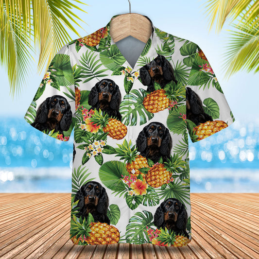 Gordon Setter AI - Tropical Pattern Hawaiian Shirt