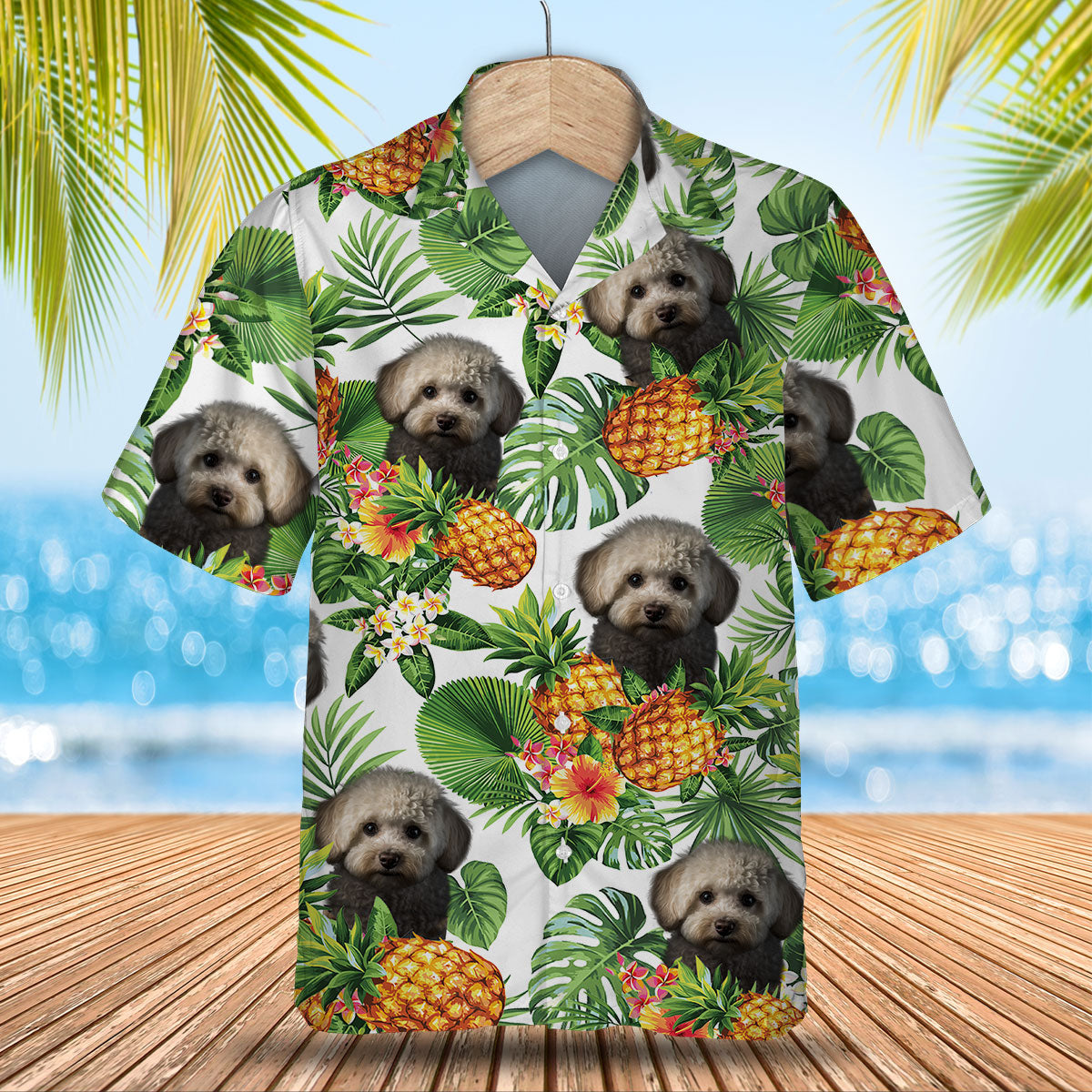Maltipoo AI - Tropical Pattern Hawaiian Shirt