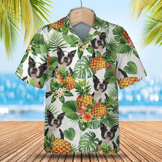 Boston Terrier - Tropical Pattern Hawaiian Shirt