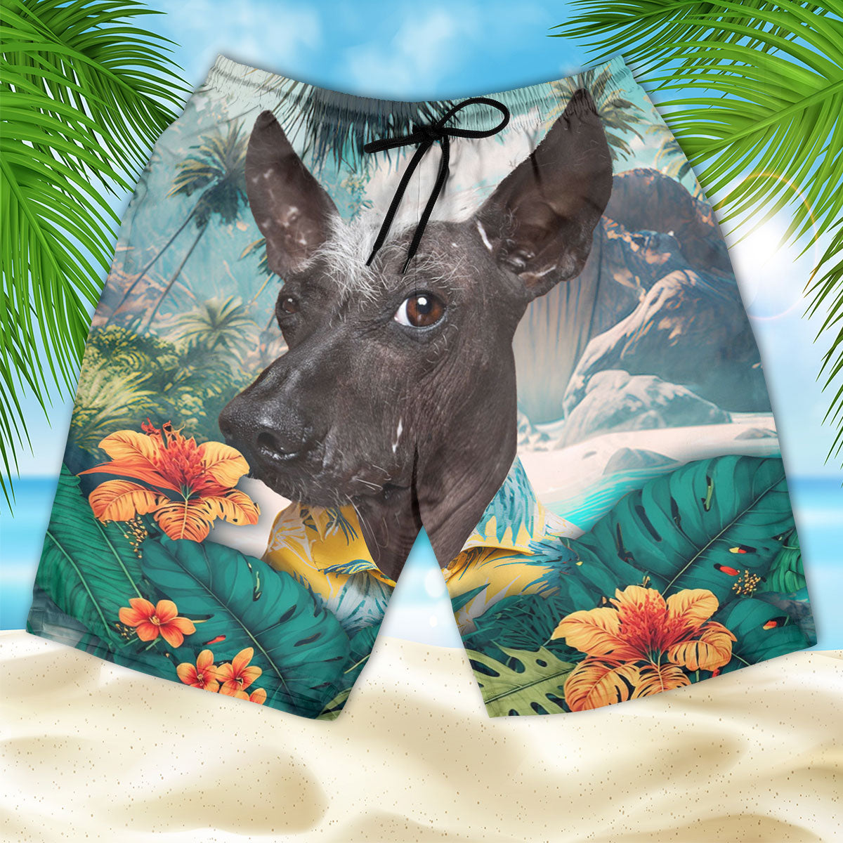 Xoloitzcuintle - 3D Men's Beach Short