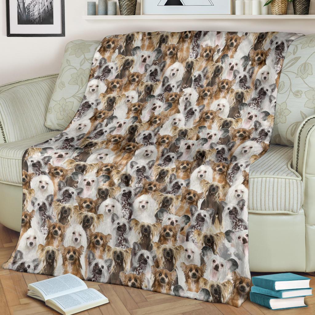 Chinese Crested Dog Full Face Blanket