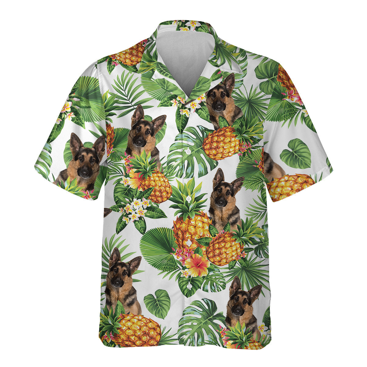 German Shepherd Dog - Tropical Pattern Hawaiian Shirt
