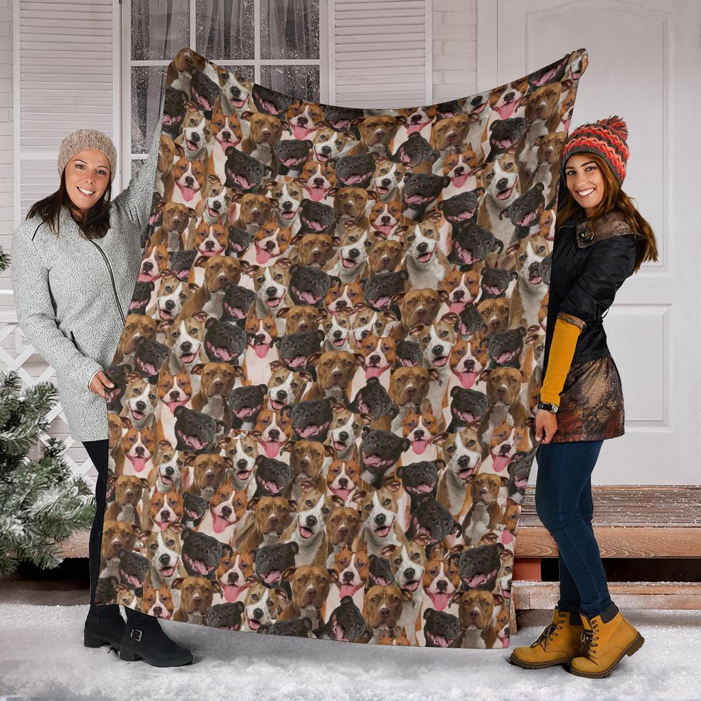 American Staffordshire Terrier Full Face Blanket