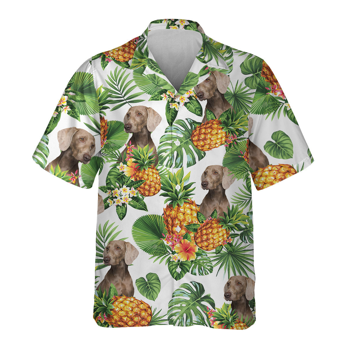 Weimaraner - Tropical Pattern Hawaiian Shirt