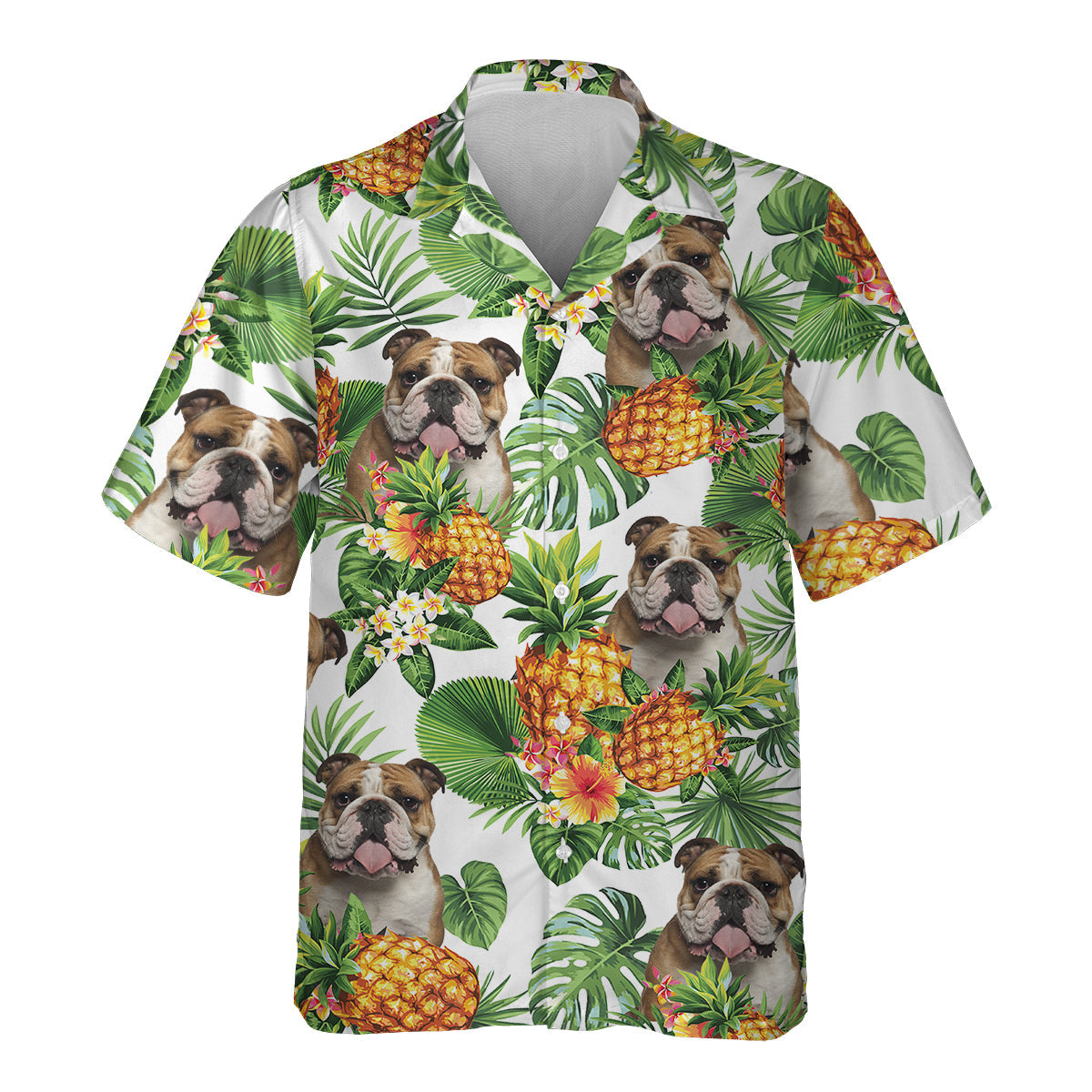Bulldog - Tropical Pattern Hawaiian Shirt