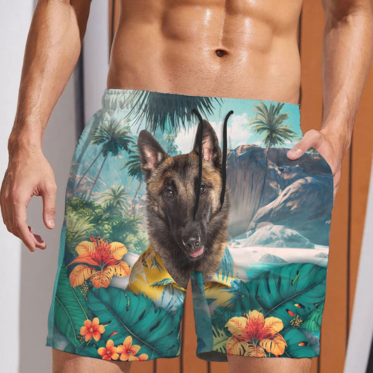 Belgian Malinois - 3D Men's Beach Short