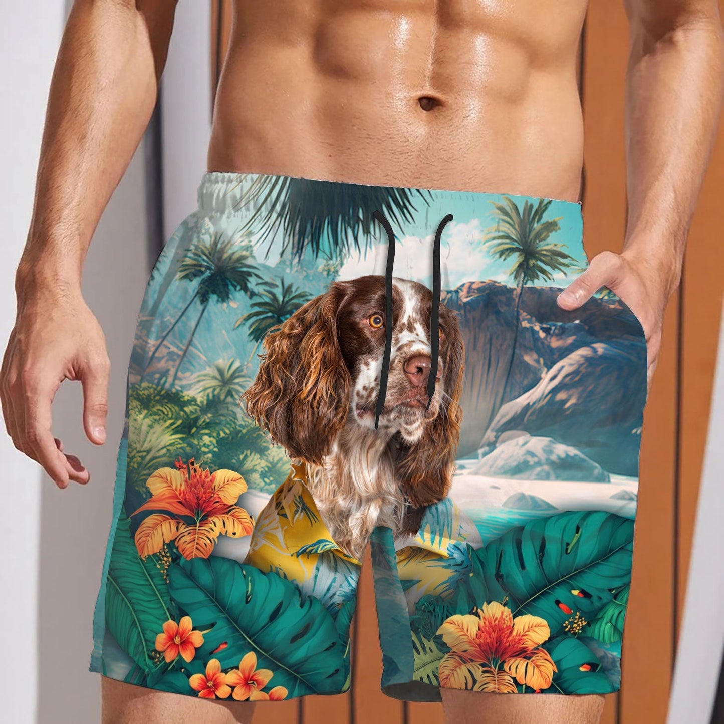 English Springer Spaniel - 3D Men's Beach Short